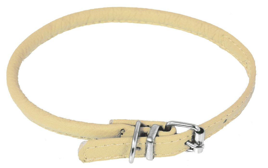 Dogline Soft Leather Rolled Round Dog Collar