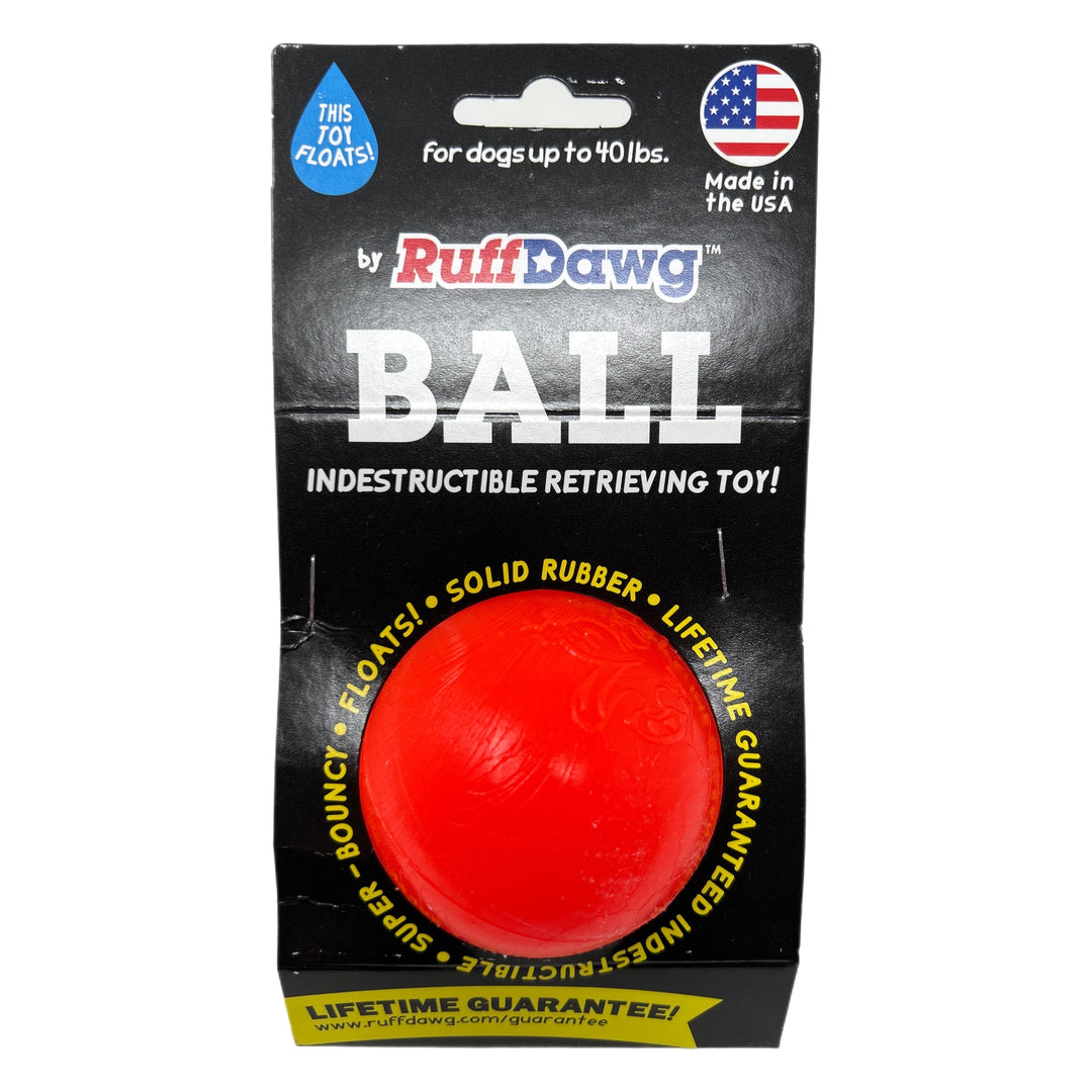 Rubber Ball Dog Toy By RuffDawg Keep Doggie Safe