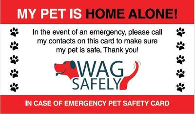 Pet Home Alone Emergency Wallet Cards ( Set of 6) - Keep Doggie Safe