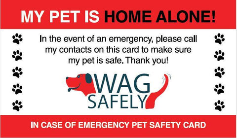 Pet Home Alone Emergency Wallet Cards