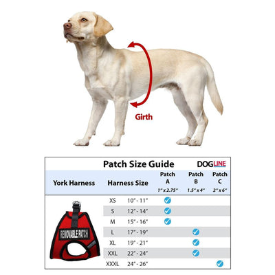 Dogline York Soft Mesh Service Dog Harness + Built-In Hook & Loop Fastener