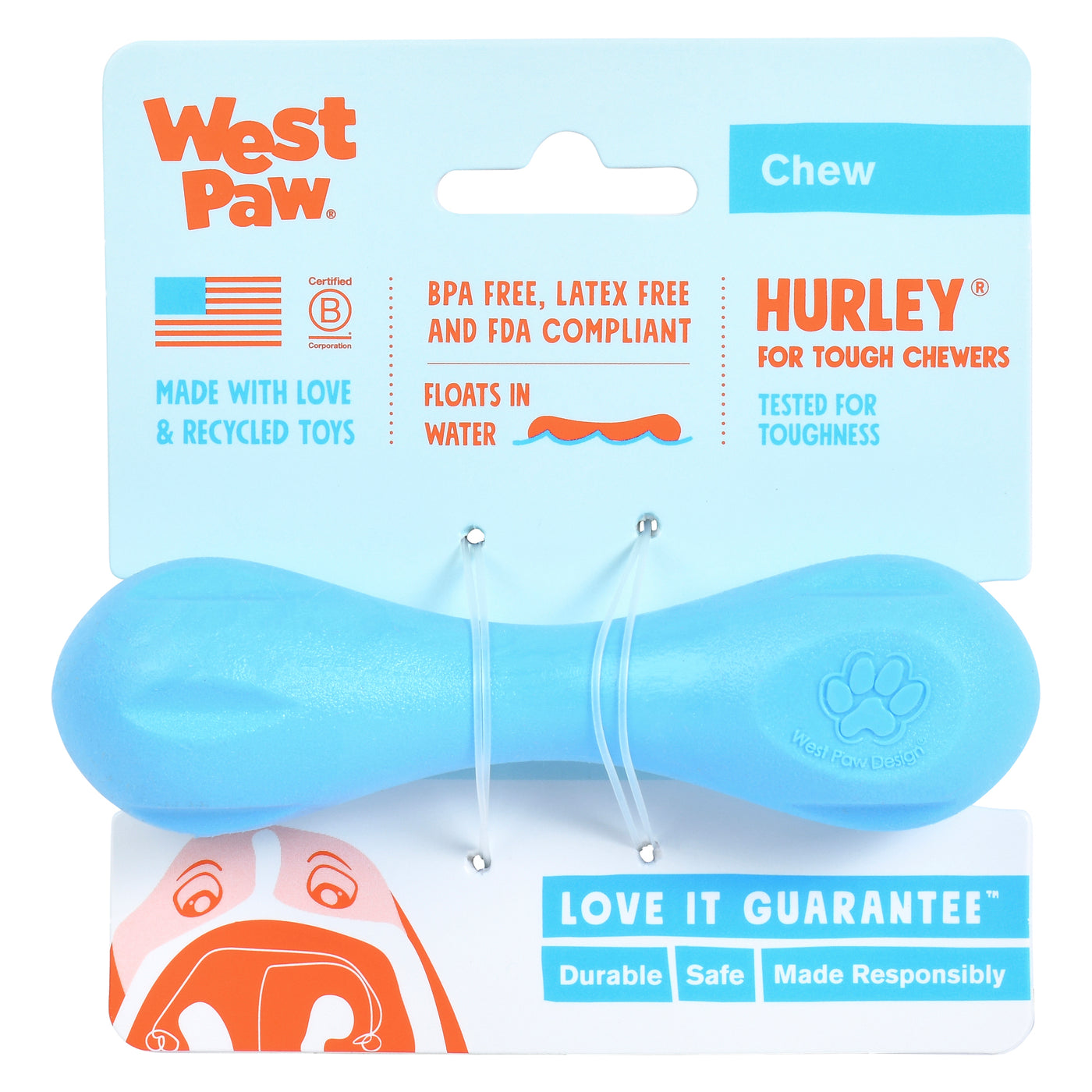 West Paw Hurley Dog Bone Toy