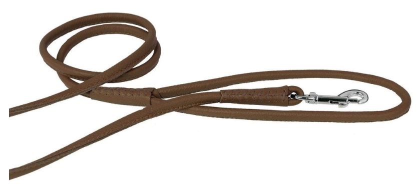 Dogline Soft Leather Rolled Round Dog Leash