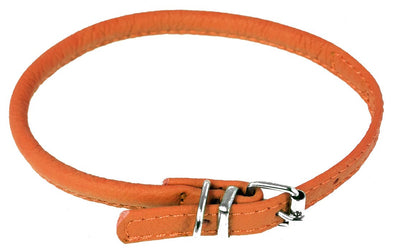 Dogline Soft Leather Rolled Round Dog Collar