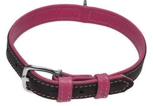 Soft Leather Dual-Color Flat Collar - Keep Doggie Safe